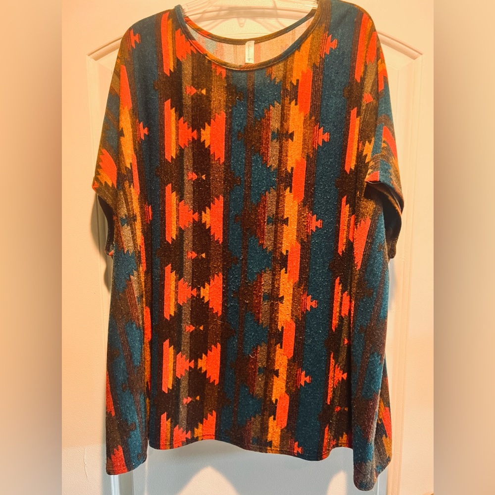 Western Print Poncho
